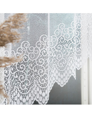 VIOLETTA · firanka gotowa z podcięciem · biała · klasyczny wzór · 250x120 cm
