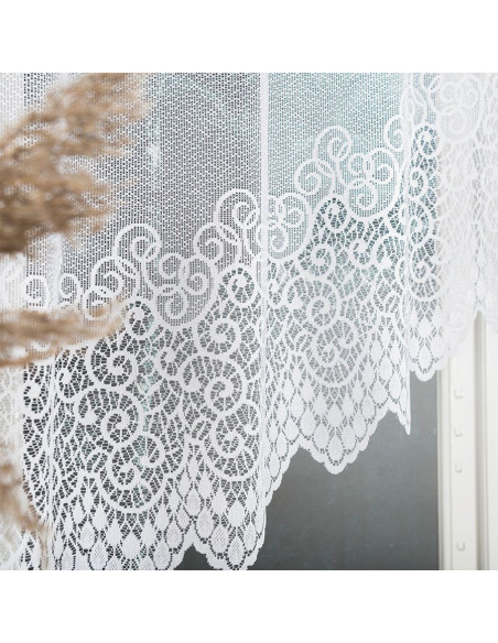 VIOLETTA · firanka gotowa z podcięciem · biała · klasyczny wzór · 250x120 cm