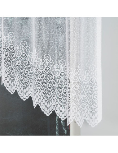 VIOLETTA · firanka gotowa z podcięciem · biała · klasyczny wzór · 250x120 cm