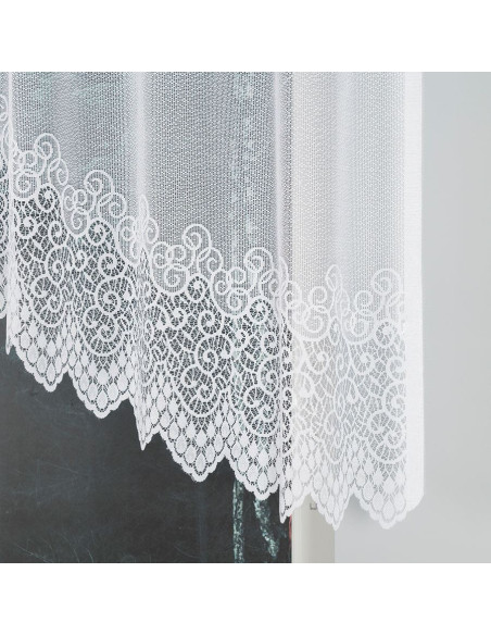 VIOLETTA · firanka gotowa z podcięciem · biała · klasyczny wzór · 250x120 cm