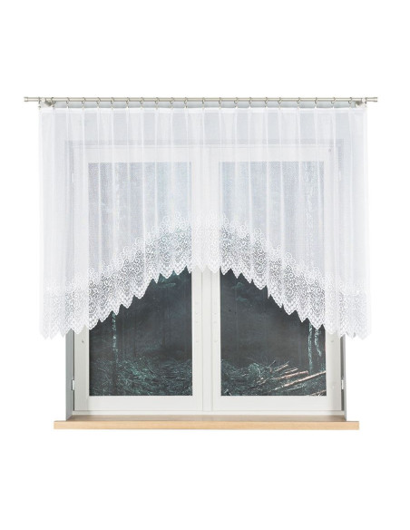 VIOLETTA · firanka gotowa z podcięciem · biała · klasyczny wzór · 250x120 cm