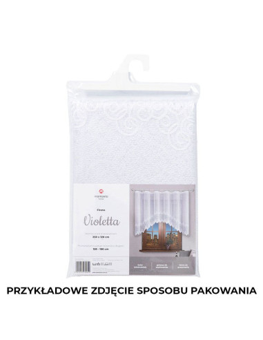 VIOLETTA · firanka gotowa z podcięciem · biała · klasyczny wzór · 250x120 cm