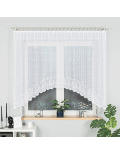 KAROLINA · firanka gotowa · biała · klasyczny wzór · 300x140