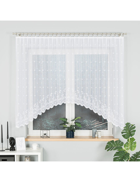 KAROLINA · firanka gotowa · biała · klasyczny wzór · 300x140