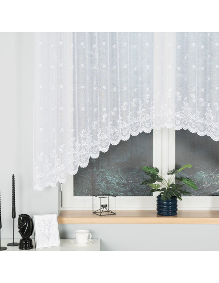 KAROLINA · firanka gotowa · biała · klasyczny wzór · 300x140