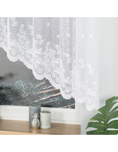 KAROLINA · firanka gotowa · biała · klasyczny wzór · 300x140