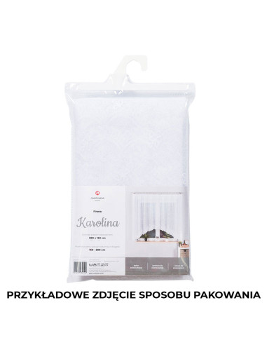 KAROLINA · firanka gotowa · biała · klasyczny wzór · 300x140