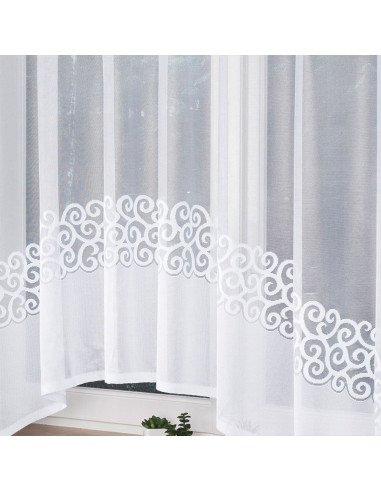 DANIELA · firanka gotowa z podcięciem · biała · klasyczny wzór · 300x170