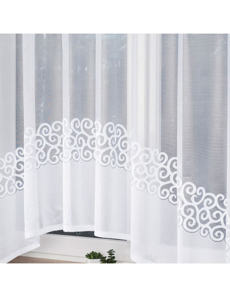 DANIELA · firanka gotowa z podcięciem · biała · klasyczny wzór · 300x170