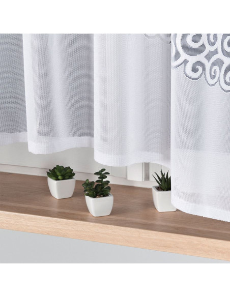 DANIELA · firanka gotowa z podcięciem · biała · klasyczny wzór · 300x170