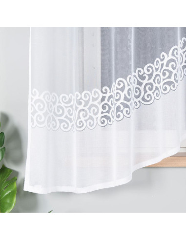 DANIELA · firanka gotowa z podcięciem · biała · klasyczny wzór · 300x170