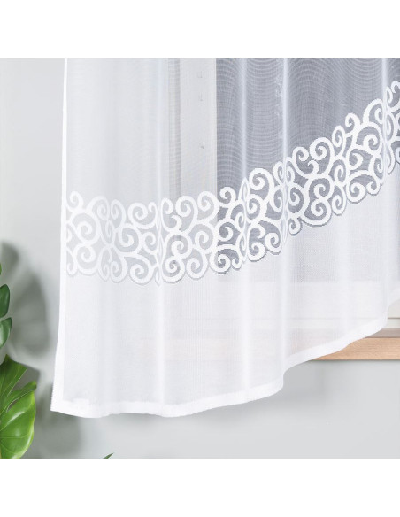 DANIELA · firanka gotowa z podcięciem · biała · klasyczny wzór · 300x170