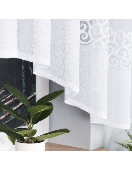 DANIELA · firanka gotowa z podcięciem · biała · klasyczny wzór · 300x170