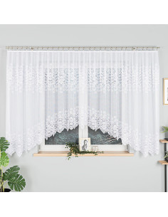 CELINA · Firanka gotowa żakardowa z podcięciem na dole · 500x160 cm · kolor biały