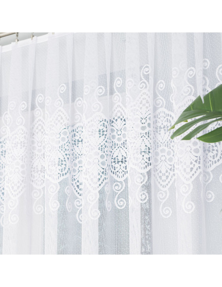 CELINA · Firanka gotowa żakardowa z podcięciem na dole · 500x160 cm · kolor biały