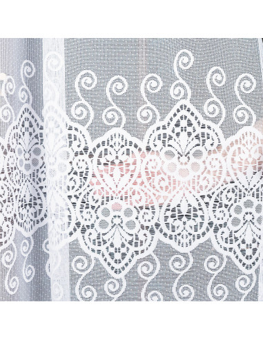 CELINA · Firanka gotowa żakardowa z podcięciem na dole · 500x160 cm · kolor biały