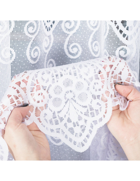 CELINA · Firanka gotowa żakardowa z podcięciem na dole · 500x160 cm · kolor biały