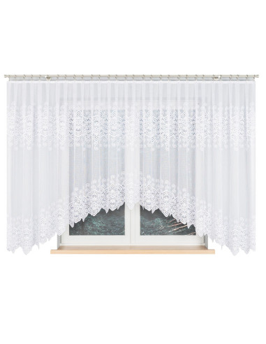 CELINA · Firanka gotowa żakardowa z podcięciem na dole · 500x160 cm · kolor biały