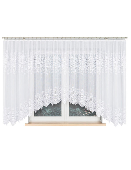 CELINA · Firanka gotowa żakardowa z podcięciem na dole · 500x160 cm · kolor biały