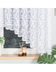 LEOKADIA · firanka gotowa z podcięciem · biała · ornamenty · 400x155 2