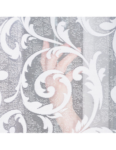 LEOKADIA · firanka gotowa z podcięciem · biała · ornamenty · 400x155