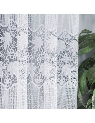 ELŻBIETA · Firanka gotowa żakardowa z podcięciem na dole · 310x160 cm · kolor biały