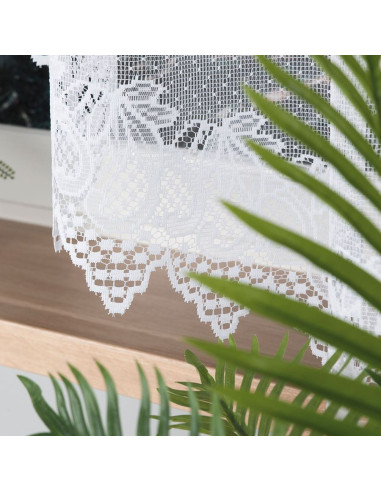 ELŻBIETA · Firanka gotowa żakardowa z podcięciem na dole · 310x160 cm · kolor biały