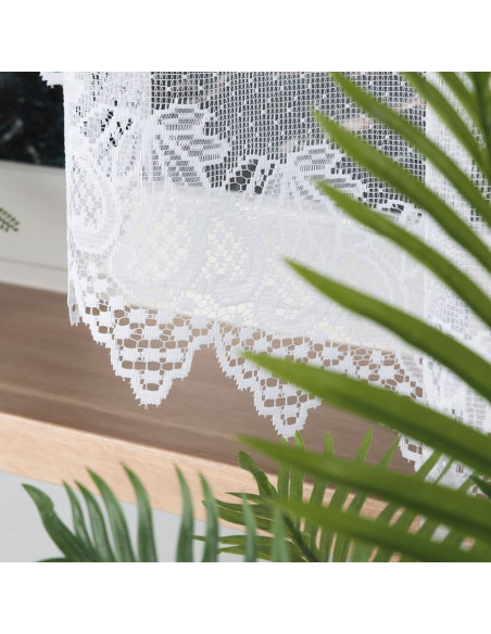 ELŻBIETA · Firanka gotowa żakardowa z podcięciem na dole · 310x160 cm · kolor biały