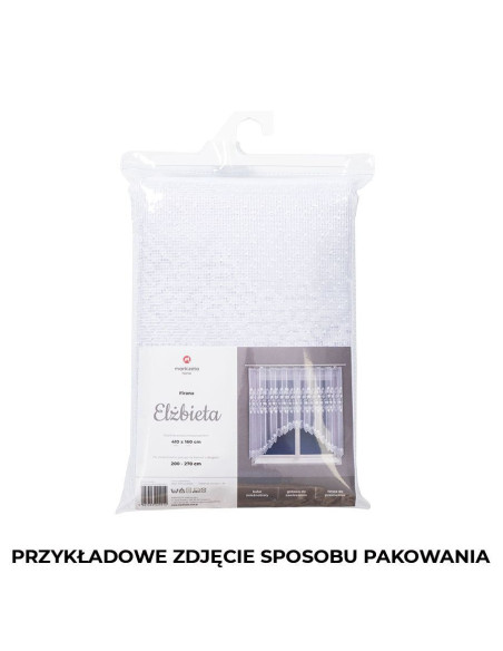 ELŻBIETA · Firanka gotowa żakardowa z podcięciem na dole · 310x160 cm · kolor biały