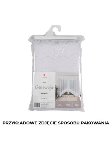 NORA - Firanka gotowa żakardowa z podcięciem na dole - 400x100 cm - kolor biały