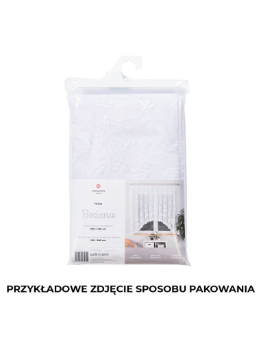 BOŻENA · firanka gotowa z podcięciem · biała · kwiaty · 300x160