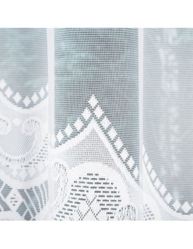 LUCYNA - Firanka gotowa żakardowa z podcięciem na dole - 250x120 cm - kolor biały