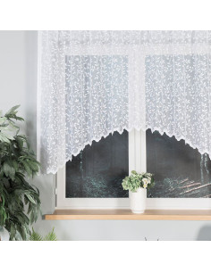 ZUZANNA - Firanka gotowa żakardowa z podcięciem na dole - 250x130 cm - kolor biały 2