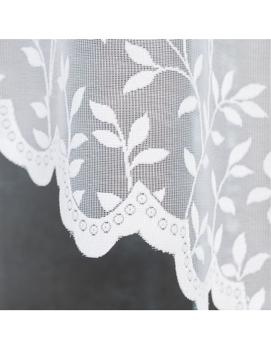 ZUZANNA - Firanka gotowa żakardowa z podcięciem na dole - 250x130 cm - kolor biały