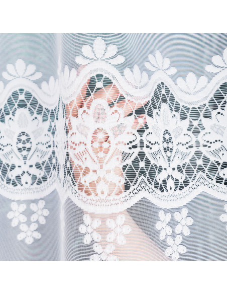 DARIA · firanka gotowa z podcięciem · biała · klasyczny wzór · 300x160