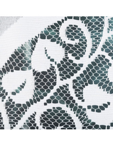 MELANIA - Firanka gotowa żakardowa z podcięciem na dole - 250x120 cm - kolor biały