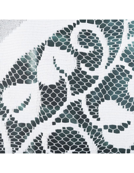 MELANIA - Firanka gotowa żakardowa z podcięciem na dole - 250x120 cm - kolor biały