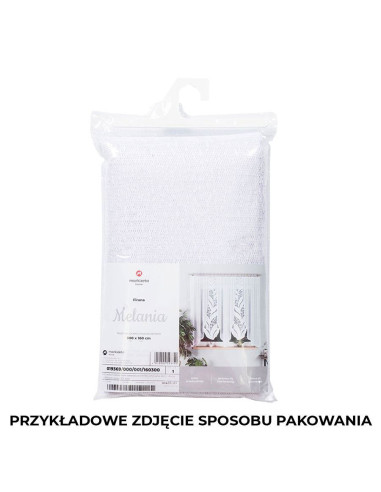 MELANIA - Firanka gotowa żakardowa z podcięciem na dole - 250x120 cm - kolor biały