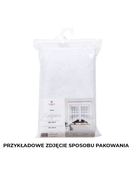 KASJANA · firanka żakardowa gotowa · biała · klasyczny wzór · 420x160 cm