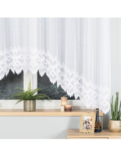 FELICJA - Firanka gotowa żakardowa z podcięciem na dole - 300x160 cm - kolor biały 2