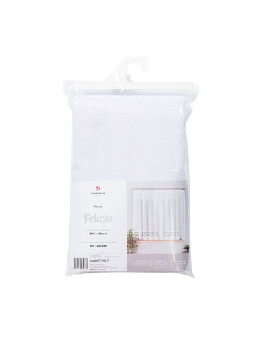 FELICJA - Firanka gotowa żakardowa z podcięciem na dole - 300x160 cm - kolor biały