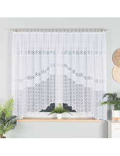 ADRIANNA · firanka gotowa · biała · pas ażurowy · 300x160