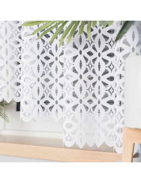 ADRIANNA · firanka gotowa · biała · pas ażurowy · 300x160