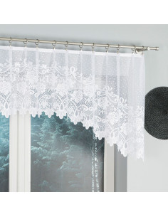 DEMETRIA - Firanka gotowa żakardowa z podcięciem na dole - 250x80 cm - kolor biały 2