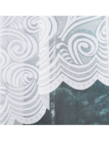 KINGA - Firanka gotowa żakardowa z podcięciem na dole - 250x120 cm - kolor biały