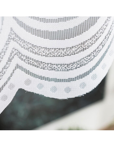 KINGA - Firanka gotowa żakardowa z podcięciem na dole - 250x120 cm - kolor biały