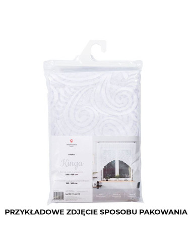 KINGA - Firanka gotowa żakardowa z podcięciem na dole - 250x120 cm - kolor biały