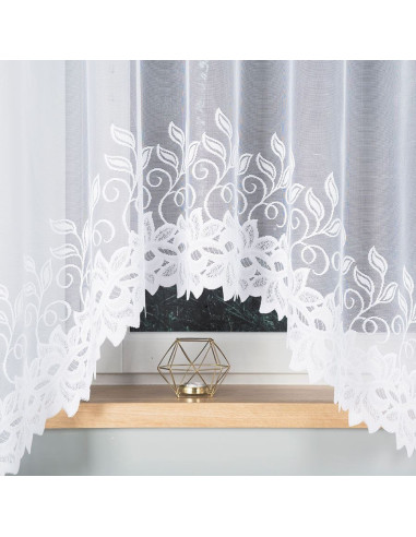 BASTIA · firanka gotowa · biała · klasyczny wzór · 450x180 cm