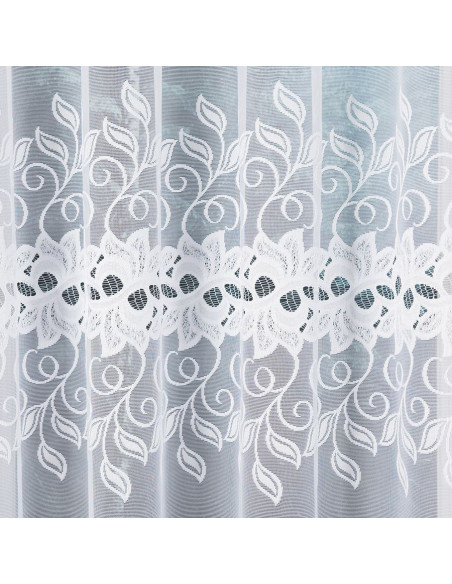 BASTIA · firanka gotowa · biała · klasyczny wzór · 450x180 cm