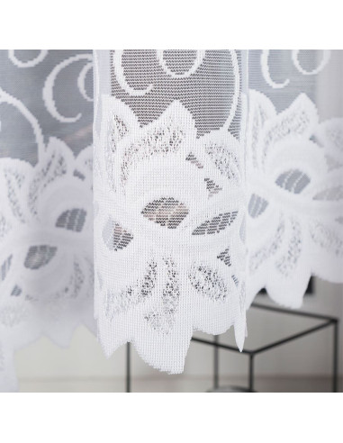 BASTIA · firanka gotowa · biała · klasyczny wzór · 450x180 cm